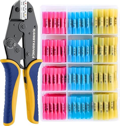 REES52 Crimping Tool for Heat Shrink Connectors HS-8327 with 200PCS ...