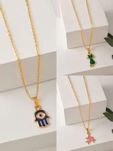 BRANDSOON Brandsoon Korean jewellery Gold Plated Pendant & chain for ...