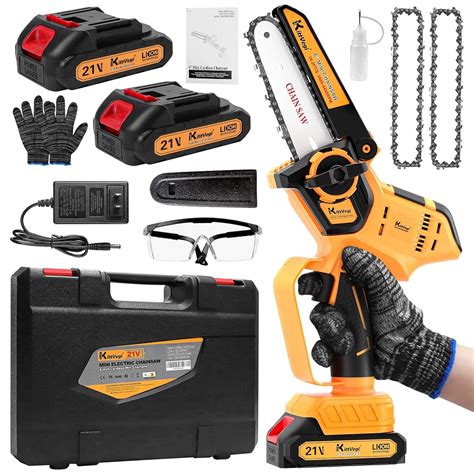 KittVegi Mini Chainsaw, 6 Inch Powerful Cordless Mini Saw with 2 Large ...