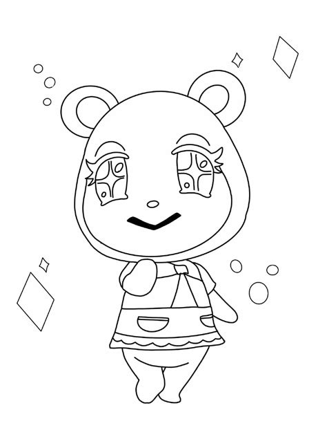 Lily animal crossing coloring page for kids free animal crossing ...