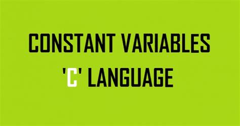 C Programming: What are Constants in C with examples and interview ...