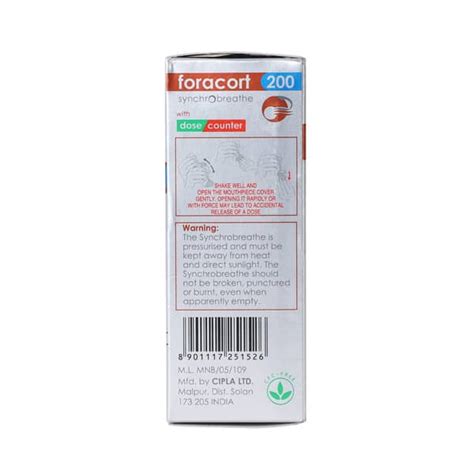 Foracort 200 Synchrobreathe Metered Dose Inhaler: Uses, Side Effects ...