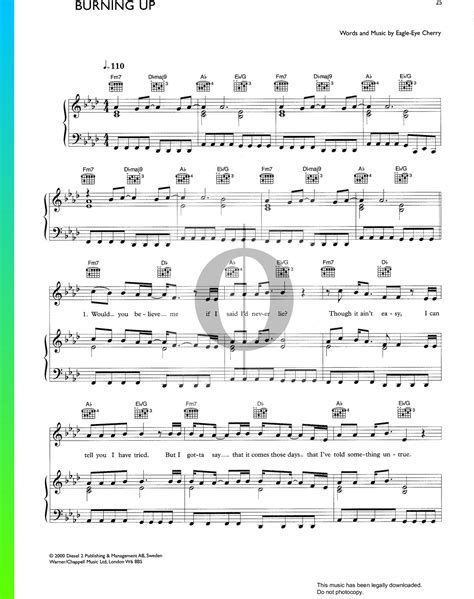 Burning Up Piano Sheet Music from Billy Elliot by Eagle-Eye Cherry - OKTAV