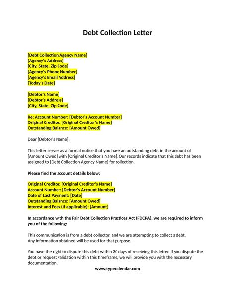 Free Printable Collection Letter Templates [Word & PDF] Medical, Dental ...