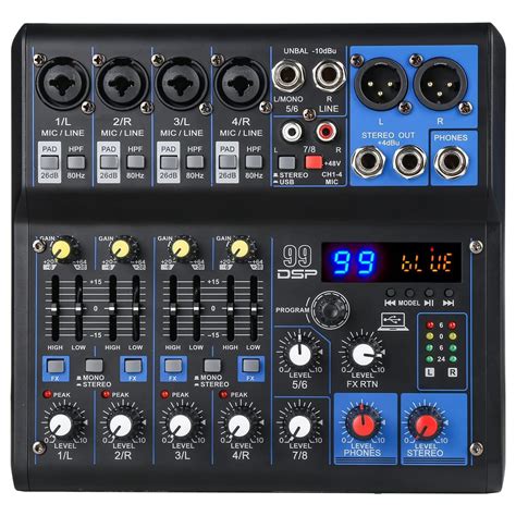 Snapklik.com : Dj Mixers 8 Channel Audio Mixer Sound Board