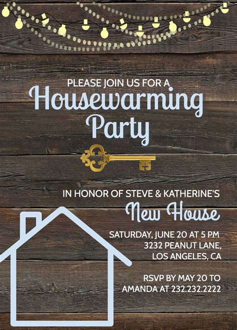 Rustic Housewarming Invitation House Warming Party Invite | Etsy ...