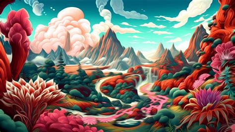 🔥 Free Download 4k Wallpaper Aesthetic And Colorful Abstract Mountain Landscape by @kevinw43 ...