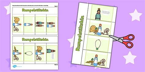 Black and White Rumpelstiltskin Story Writing Flap Book