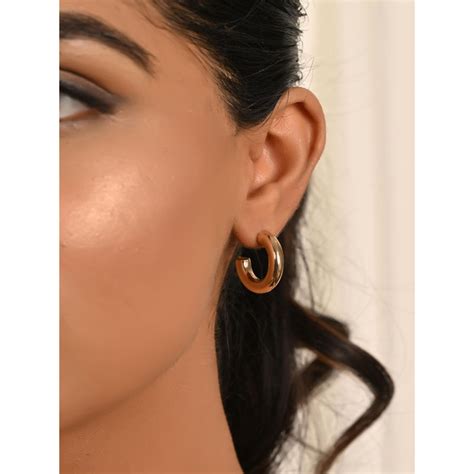 Buy Raf The Label Gold Plated Small Chunky Hoop Earrings Online