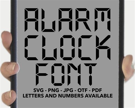Alarm Clock Font SVG, Alarm Clock Font for Cricut, Digital Alarm Clock ...