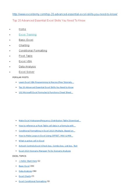20 Excel Advanced Tutorial 的图像结果