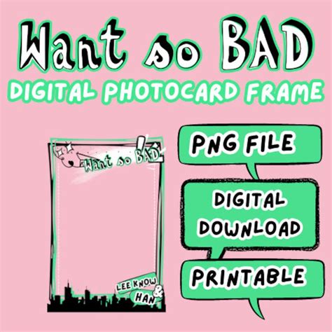 Stray Kids Minsung Want so Bad Photocard Frame / Border Digital - Etsy