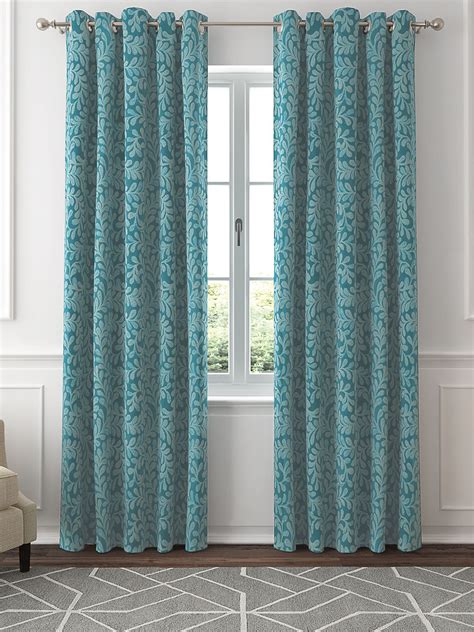 GM Floral Blue Jacquard 84 x 52 Door Curtain - Pack of 2 Panels ...
