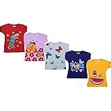 Kuchipoo Girl's Cotton Regular Fit T-Shirt - Pack of 5: Amazon.in ...