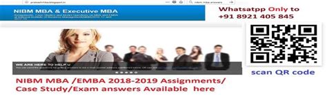 MBA ANSWERS Of NIBM Chennai Assignments And Exam WHATSAPP - Management ...