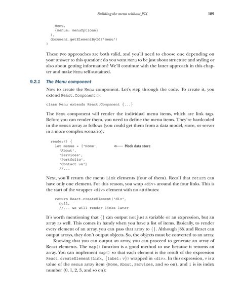 React Practical-45 - Building the menu without JSX 189 Menu, {menus ...
