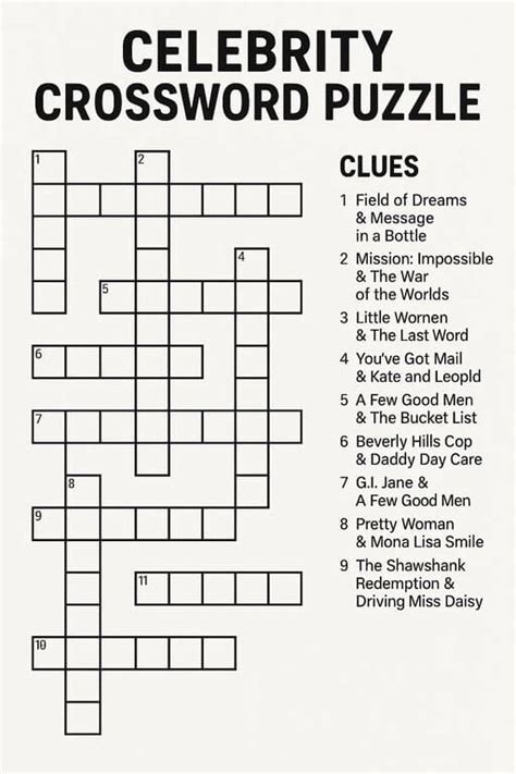 Printable Celebrity Crossword Puzzles - PrintableLib