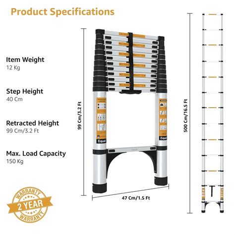 Telescopic Ladders - EQUAL Portable and Compact 7-Steps Telescopic ...