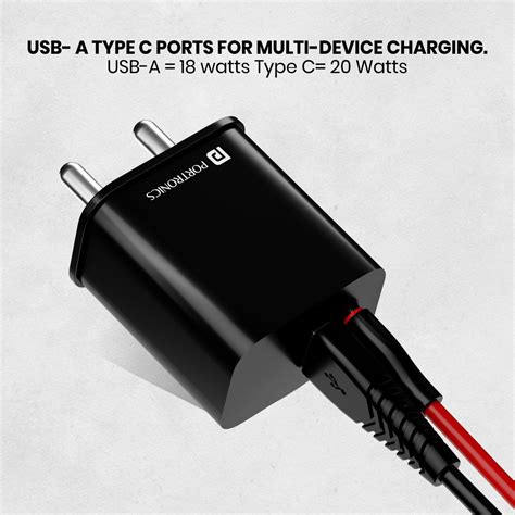 Buy Portronics Adapto 20B| 20W Fast Charger With Dual Ports