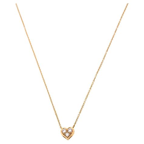 Tiffany and Co. Diamond Heart Gold Necklace at 1stDibs | tiffany gold ...