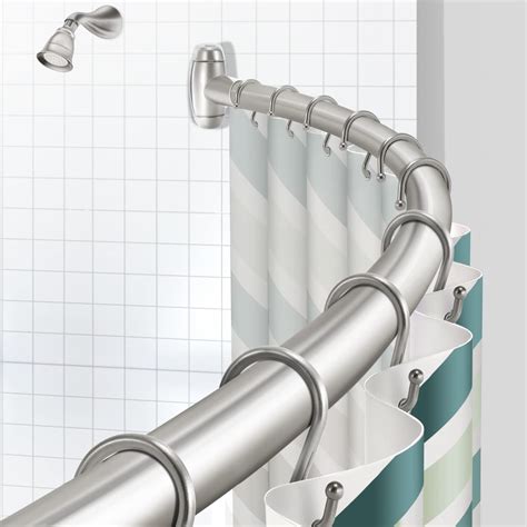 Curved Shower Curtain Rod, TENOVEL Round Adjustable 48-72 Inches Shower ...