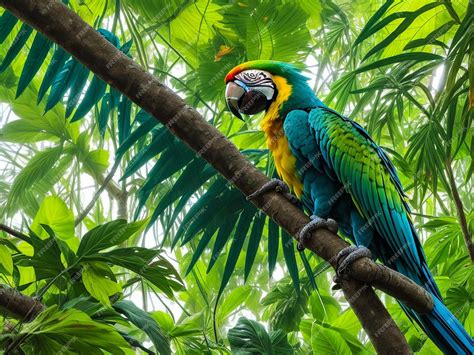Premium Photo | Great green macaw Ara ambiguus also known as the great ...
