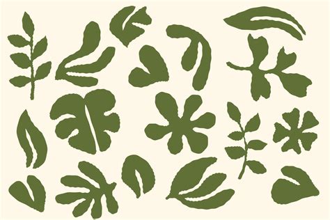 Abstract leaves texture collection. illustration. 68585339 Vector Art ...