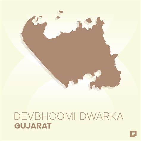 Devbhoomi dwarka district map gujarat india editable vector outline ...