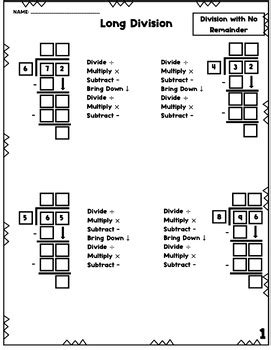 Image result for Long Division Help Sheet