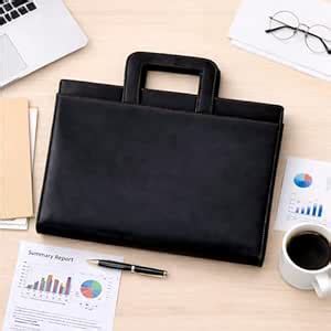 Kuber Industries Leather Document File Folder with Handle| A4 ...
