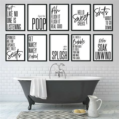 Funny Bathroom Wall Prints Bathroom Printable Wall Art | Bathroom