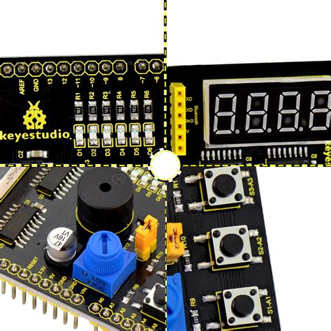 KEYESTUDIO Multi-Purpose Shield V2 with 4-Digit LED Display Module ...