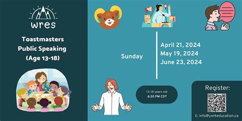 Toastmasters Public Speaking (Ages 13-18), April 14 to June 16 | Online ...