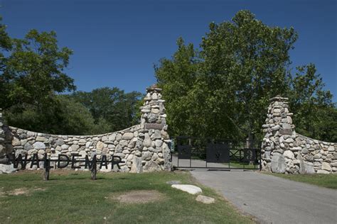 Stone gateway to Camp Waldemar, one of several summer camps in the ...