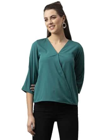 Buy Style Quotient Women Teal Green Wrap Top (SS21SQAN57277_TL-XL) at ...