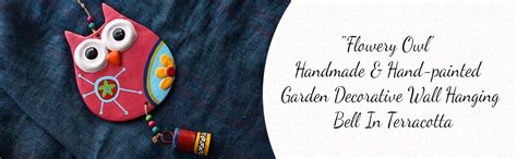 Buy ExclusiveLane 'Flowery Owl' Handpainted Terracotta Wall Hanging For ...
