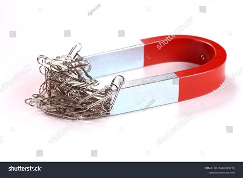 Paper Clips That Sticks Horseshoe Magnet Stock Photo 2446399705 ...