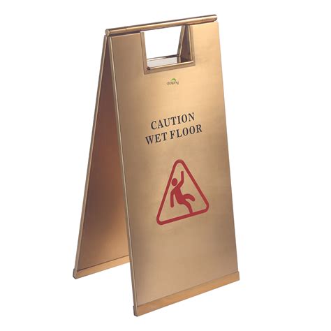 Stainless steel wet floor sign - SafetyHQ