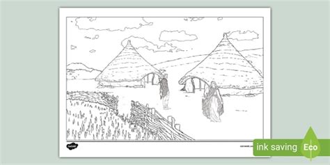Celtic Roundhouse Colouring Page