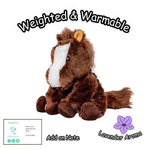 Weighted and Warmable Cuddly Horse Stuffed Animal Anxiety Plushie ...