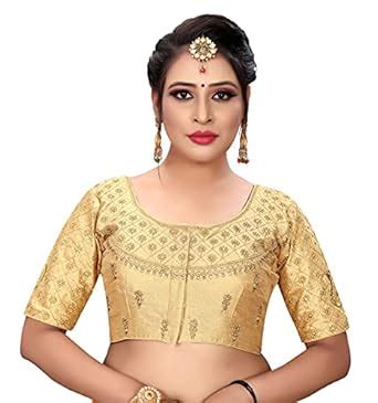 Buy Vihu Fashion Women's Phantom Silk Half Sleeve Regular (Gold Keri ...