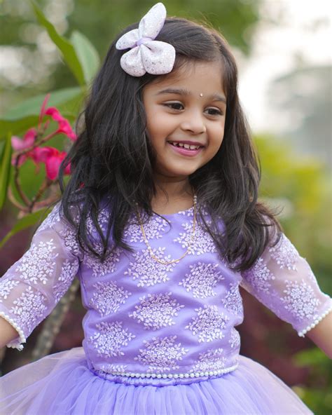 Lavender Sequins Skirt Top Set Baby Girl India | Stanwells Kids