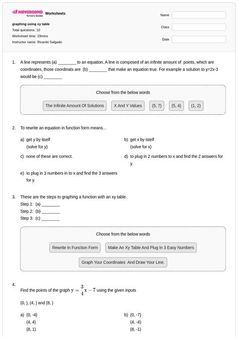 50+ Graphing with Tables worksheets on Wayground | Free & Printable