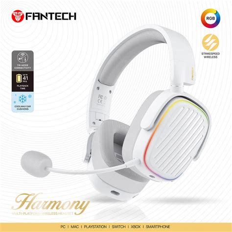 FANTECH HARMONY WHG02 – TRI MODE CONNECTION سماعات لاسلكية وبلوتوث أبيض ...