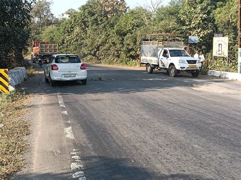 Sukhala Vapi Road Culvert Breaches Big Holes Accident Risk Photos