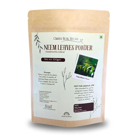 Green Soil Store Neem Leaves Powder - For Hair Care and Skin - Pure and ...