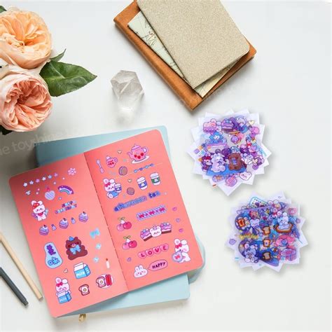 FunBlast PVC Cute Girl Theme Kawaii Stickers - 200 Sheets Cute Washi ...