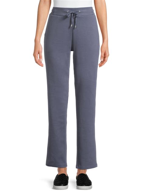 Time and Tru Women's High Rise Drawstring Waist 30" inseam Knit Pants ...