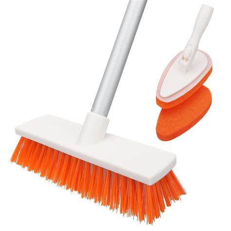 Amazon.com: Qaestfy Floor Scrub Brush with Long Handle, Ajustable 62 ...