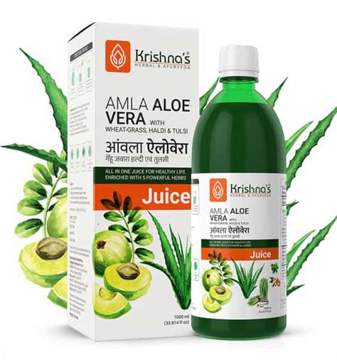 Buy KRISHNA'S AMLA ALOE VERA WHEAT-GRASS | HALDI & TULSI JUICE - 1 ...